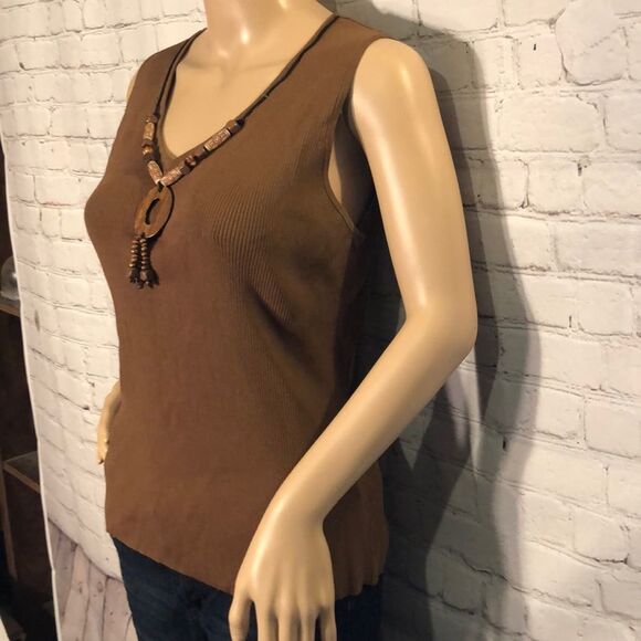 Ruby Rd Stretchy Tank Top Beaded Collar Jrs B2G1 - Picture 5 of 8